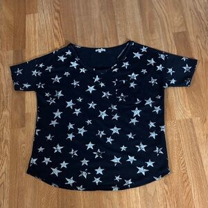 White Birch Black and white Top Large Short Sleeve